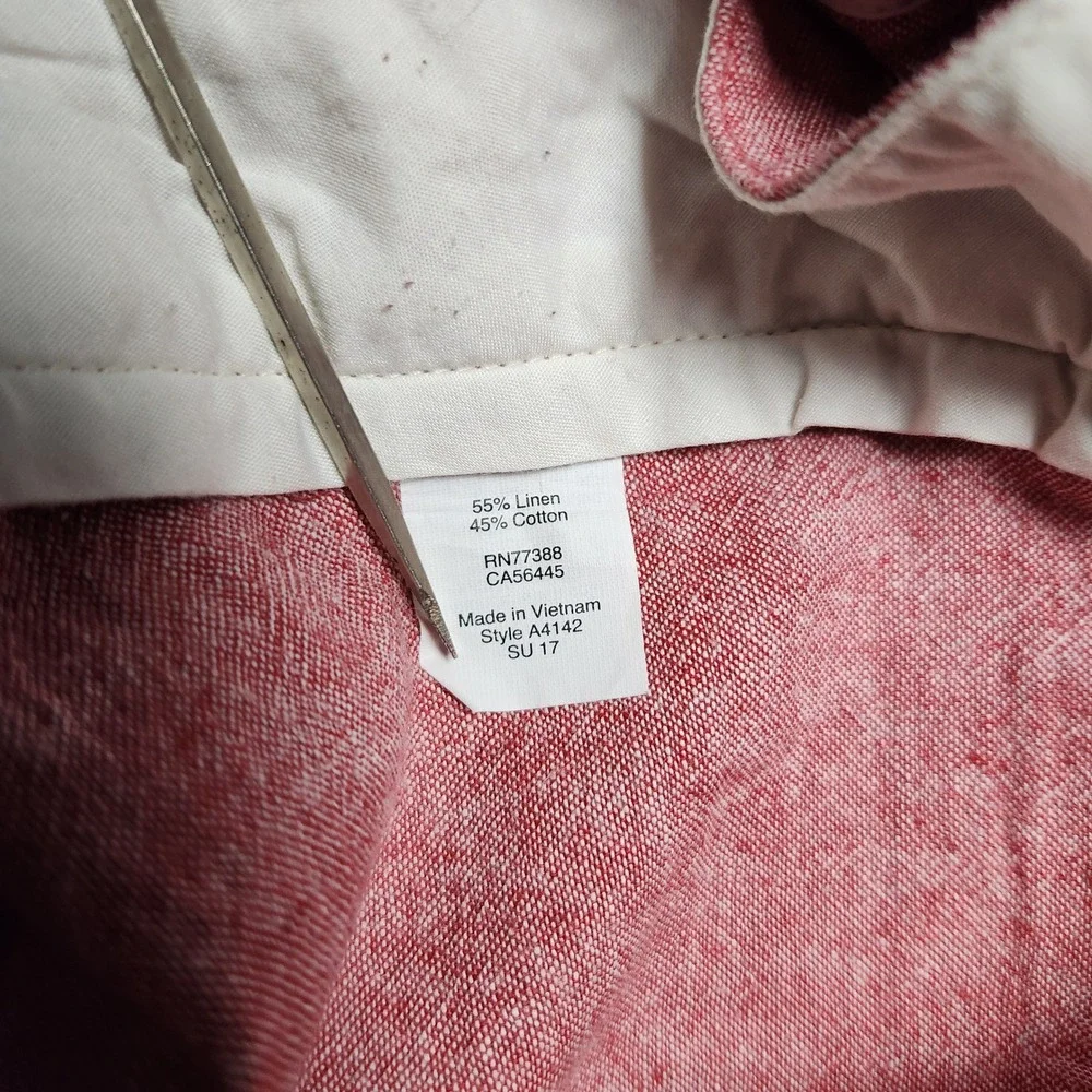 J. Crew Mens Pink Beach Shorts 34 Linen Blend Flat Front Casual‎